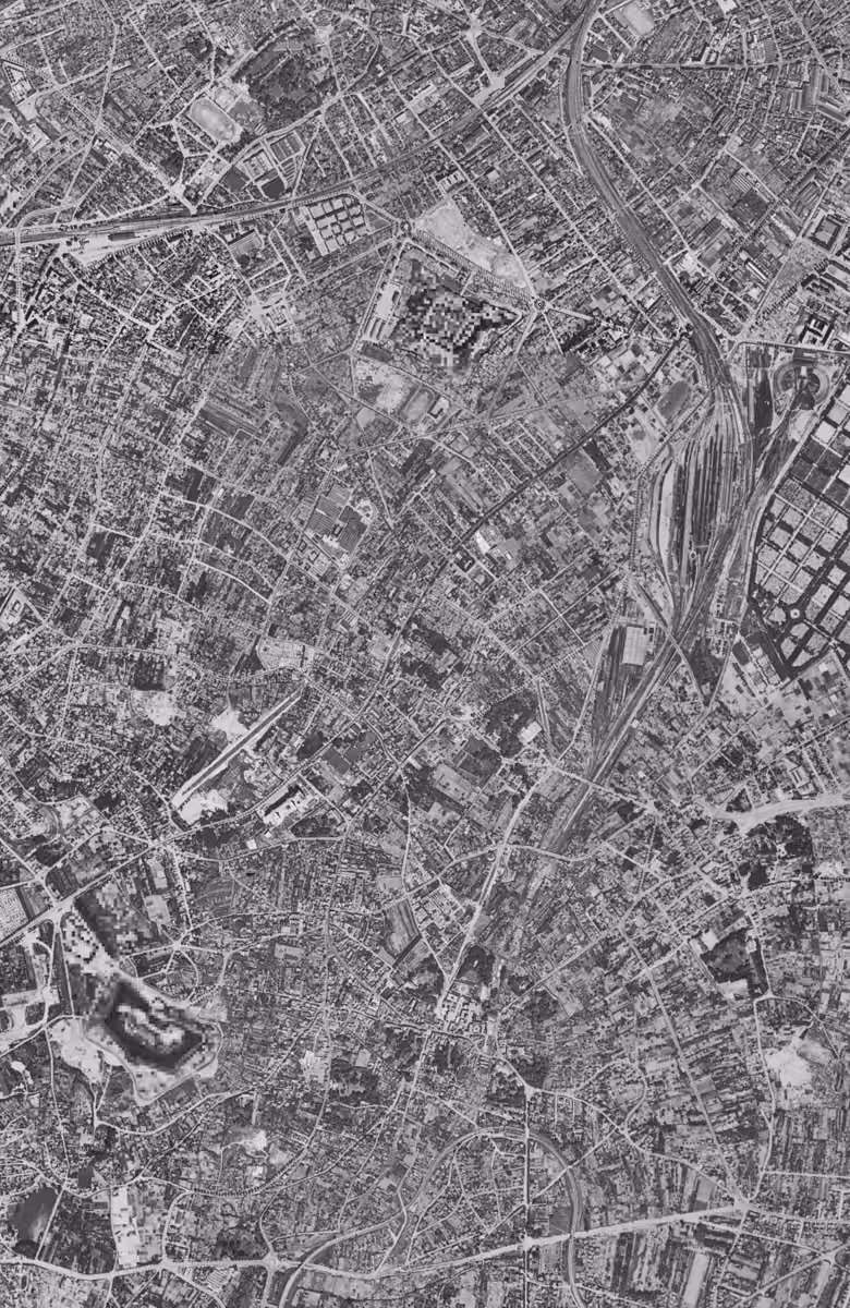 Châtillon en 1949, le territoire vu du ciel, au même cadrage