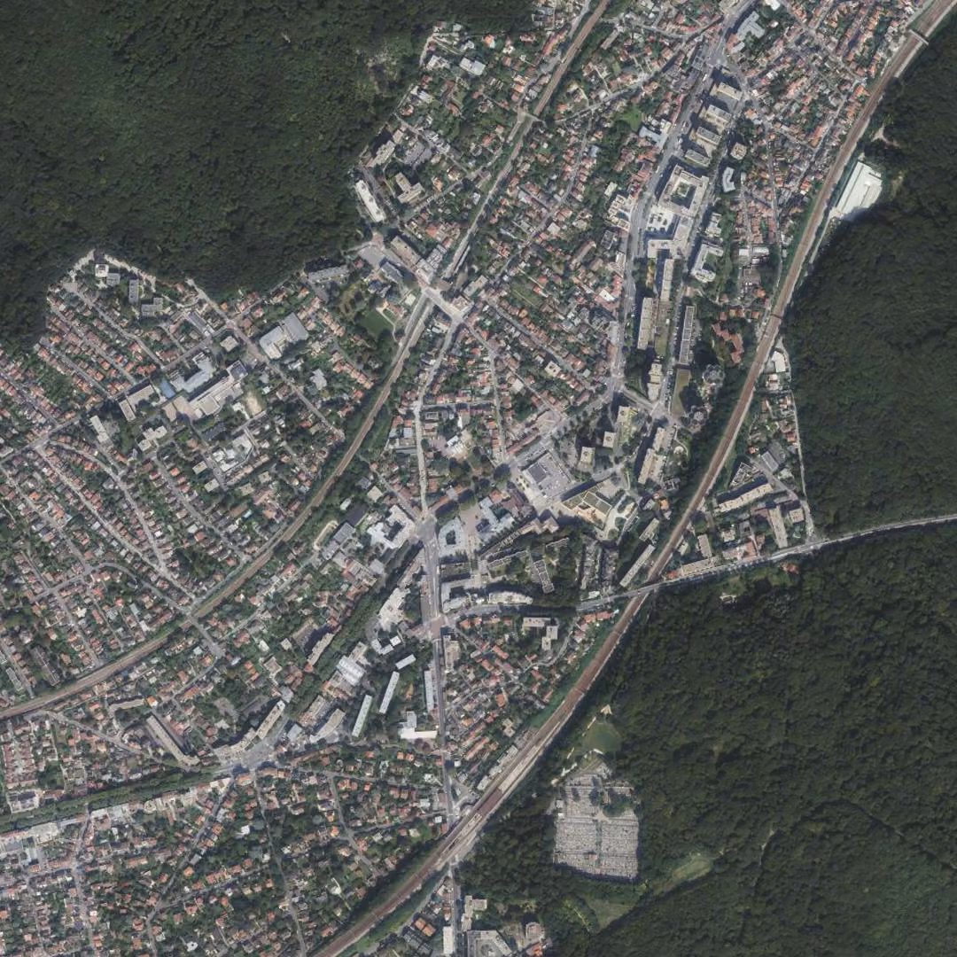 Chaville aujourd'hui, le centre vu du ciel