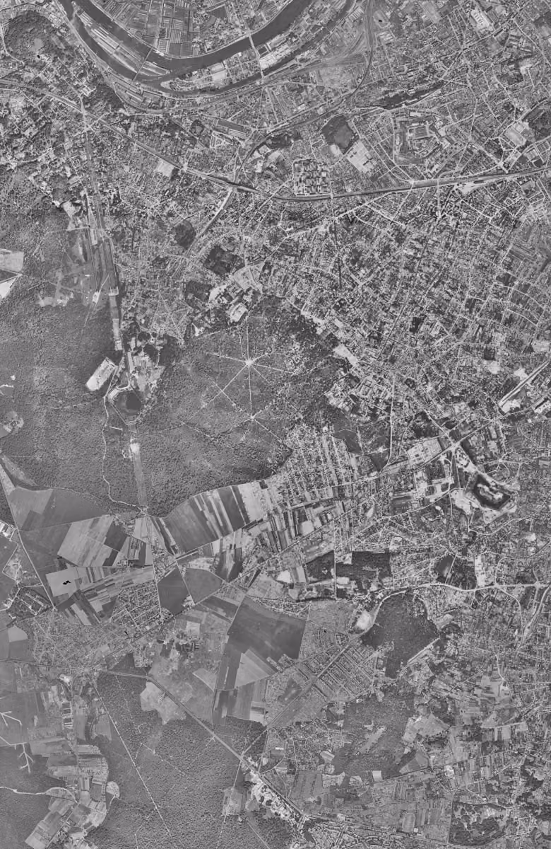 Clamart en 1949, le territoire vu du ciel, au même cadrage