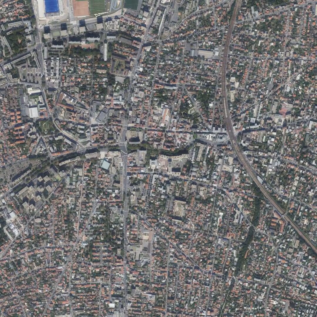 Colombes aujourd'hui, le centre vu du ciel