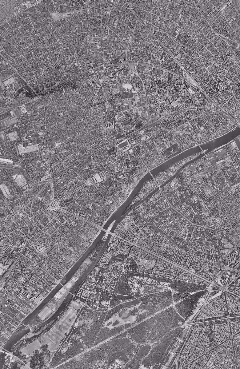 Courbevoie en 1949, le territoire vu du ciel, au même cadrage