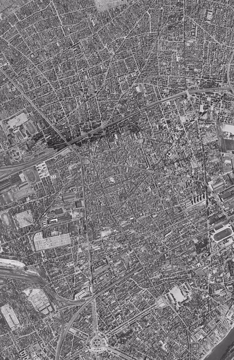 La Garenne-Colombes en 1949, le territoire vu du ciel, au même cadrage