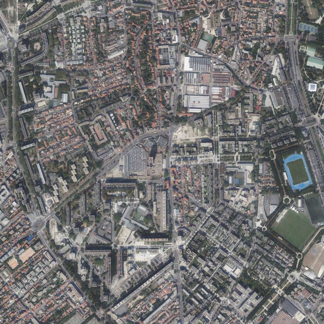 Gennevilliers aujourd'hui, le centre vu du ciel