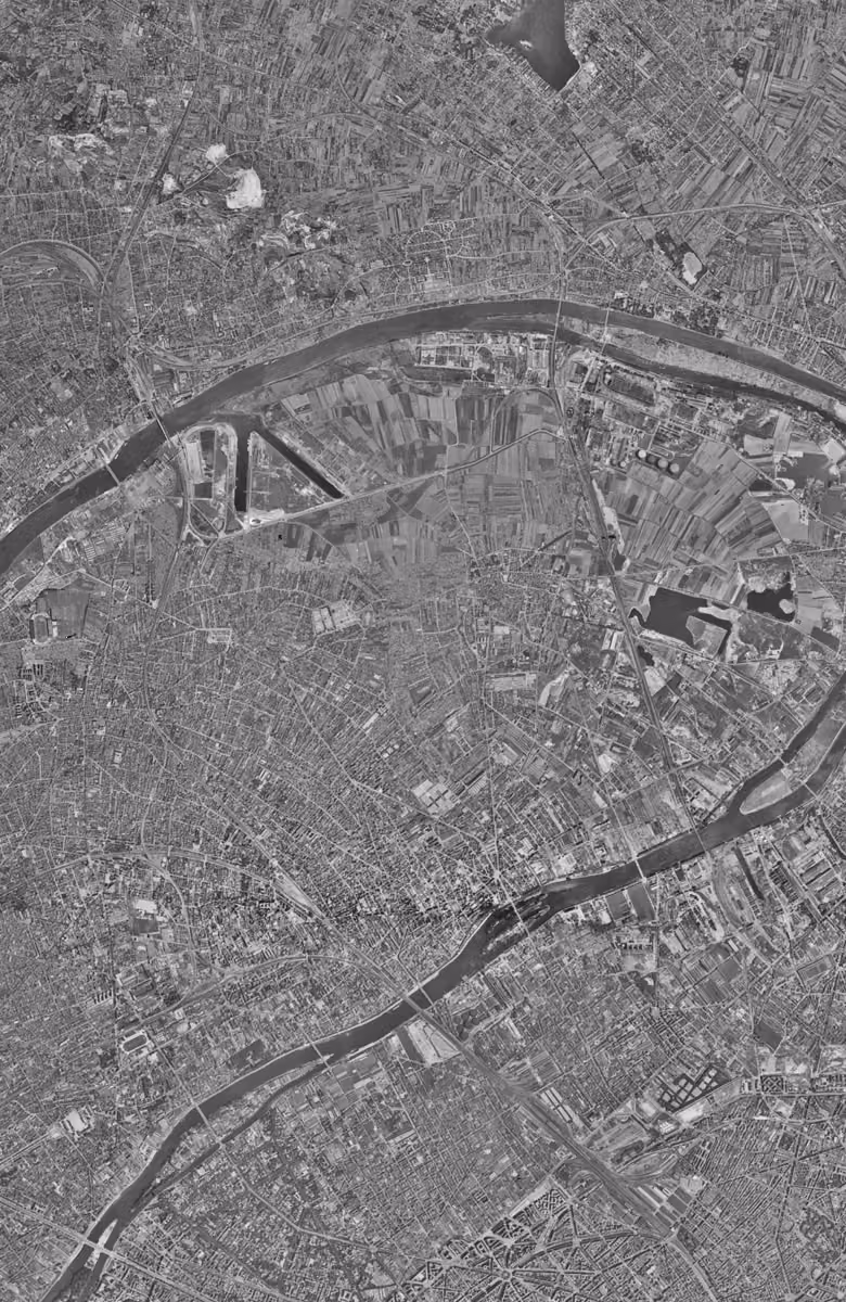 Gennevilliers en 1949, le territoire vu du ciel, au même cadrage
