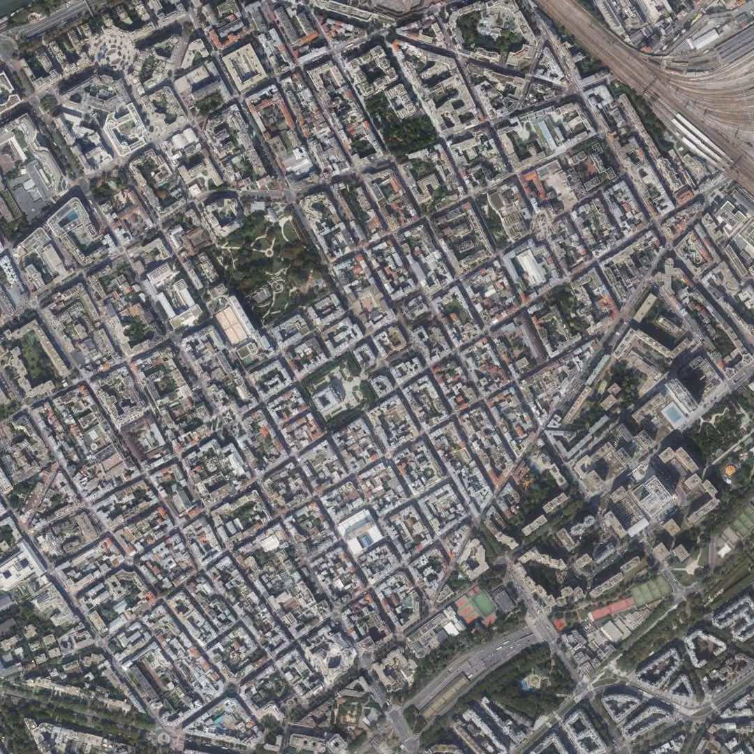 Levallois-Perret aujourd'hui, le centre vu du ciel
