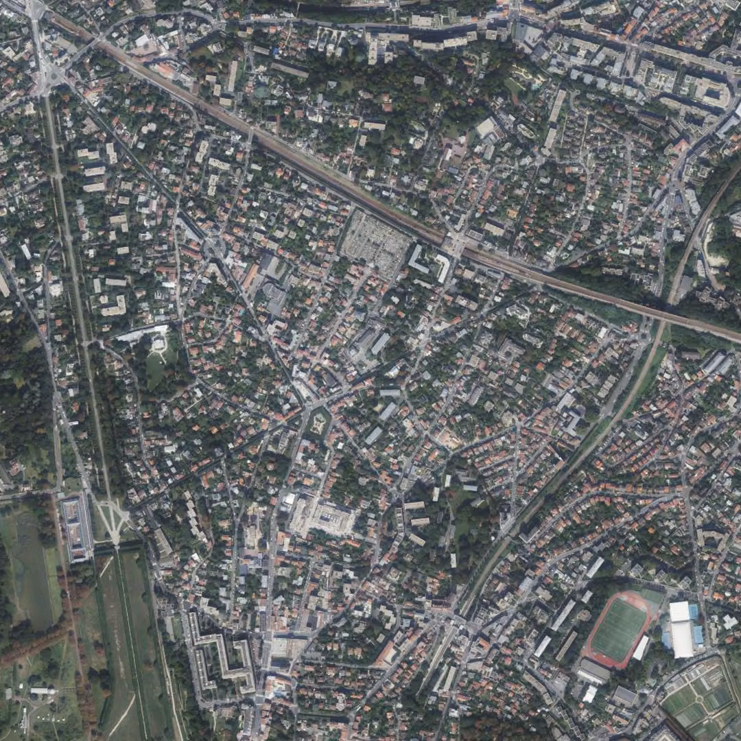 Meudon aujourd'hui, le centre vu du ciel