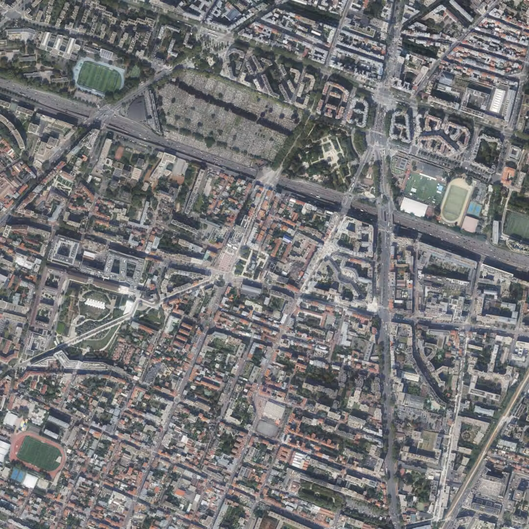 Montrouge aujourd'hui, le centre vu du ciel