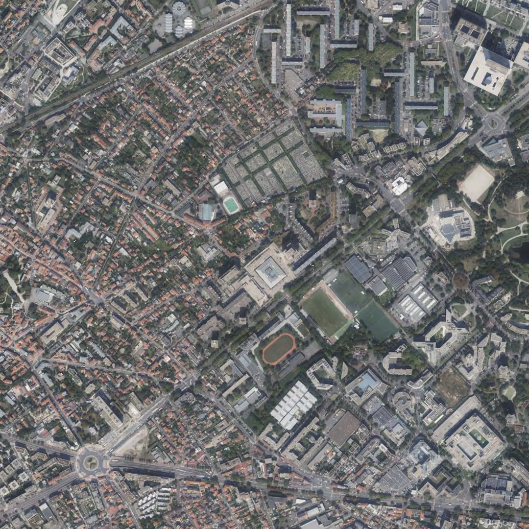 Nanterre aujourd'hui, le centre vu du ciel