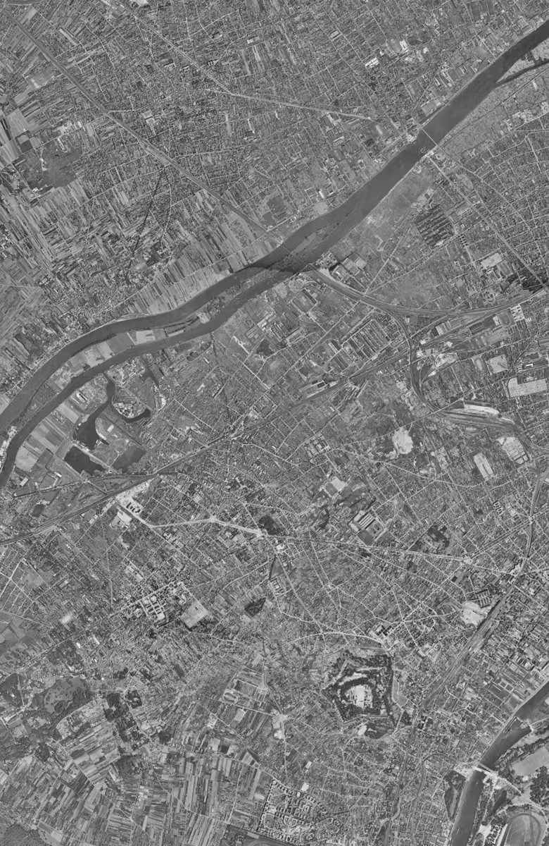 Nanterre en 1949, le territoire vu du ciel, au même cadrage