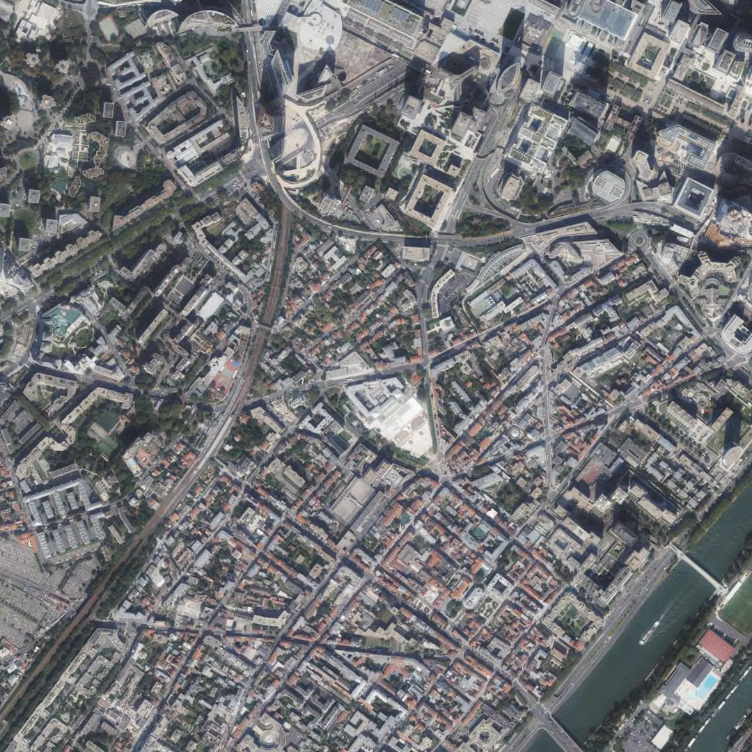 Puteaux aujourd'hui, le centre vu du ciel