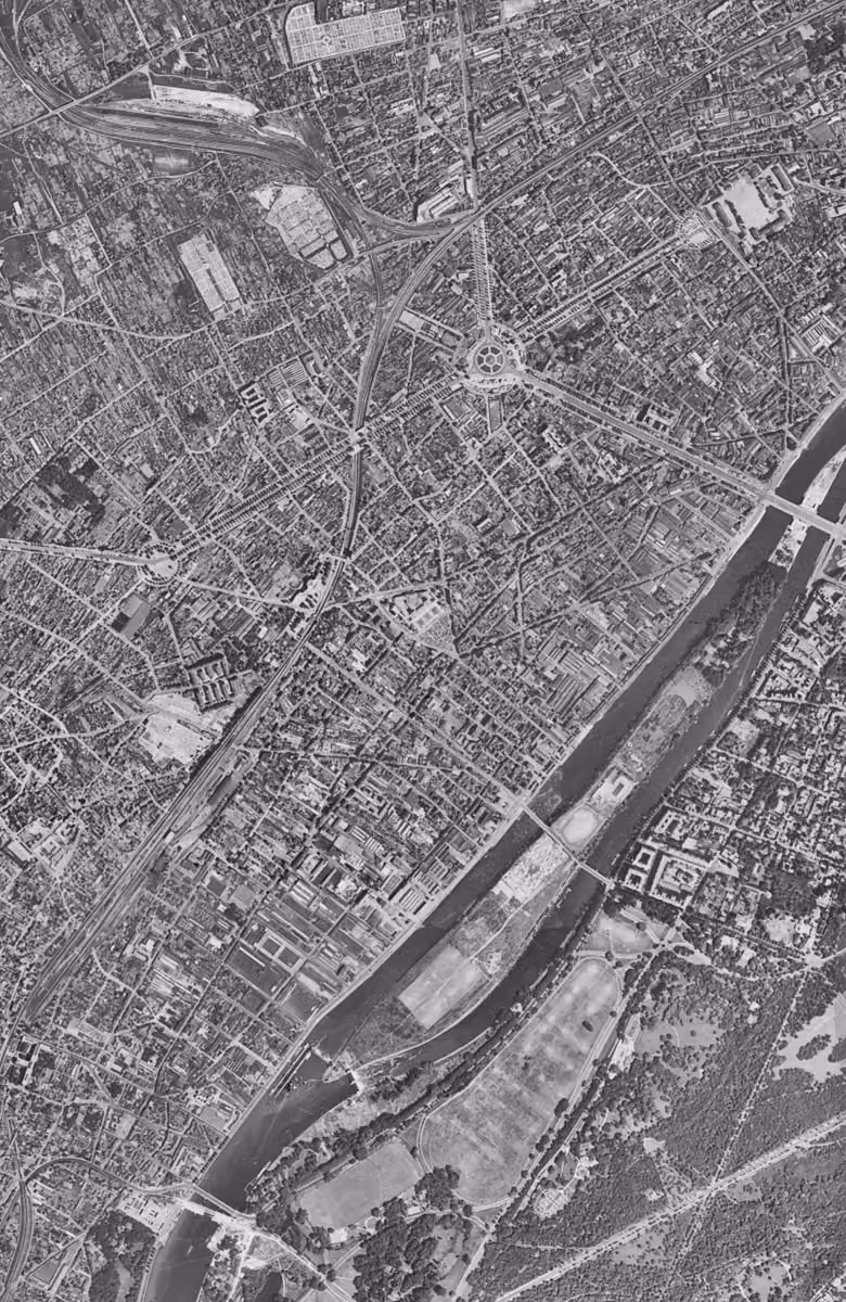 Puteaux en 1949, le territoire vu du ciel, au même cadrage