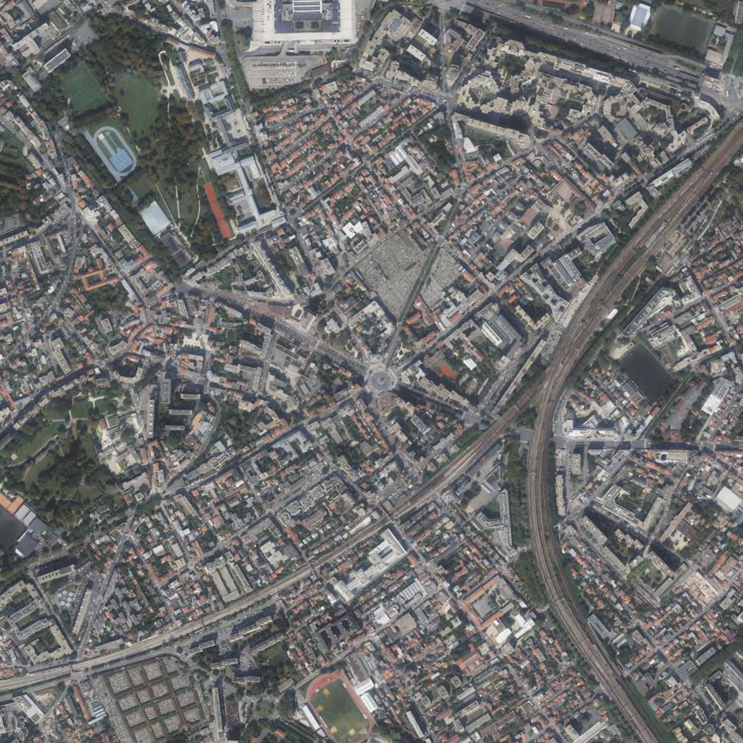 Vanves aujourd'hui, le centre vu du ciel