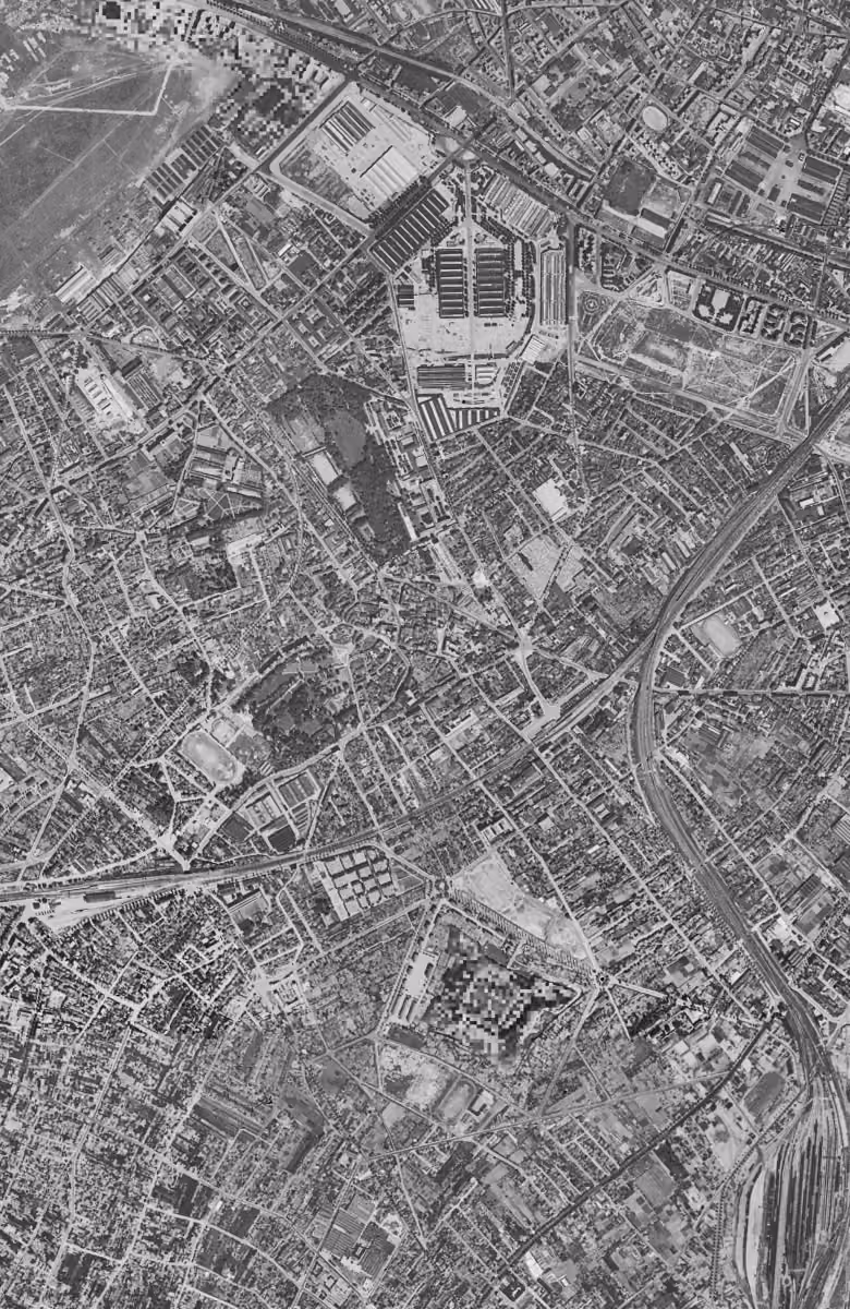 Vanves en 1949, le territoire vu du ciel, au même cadrage