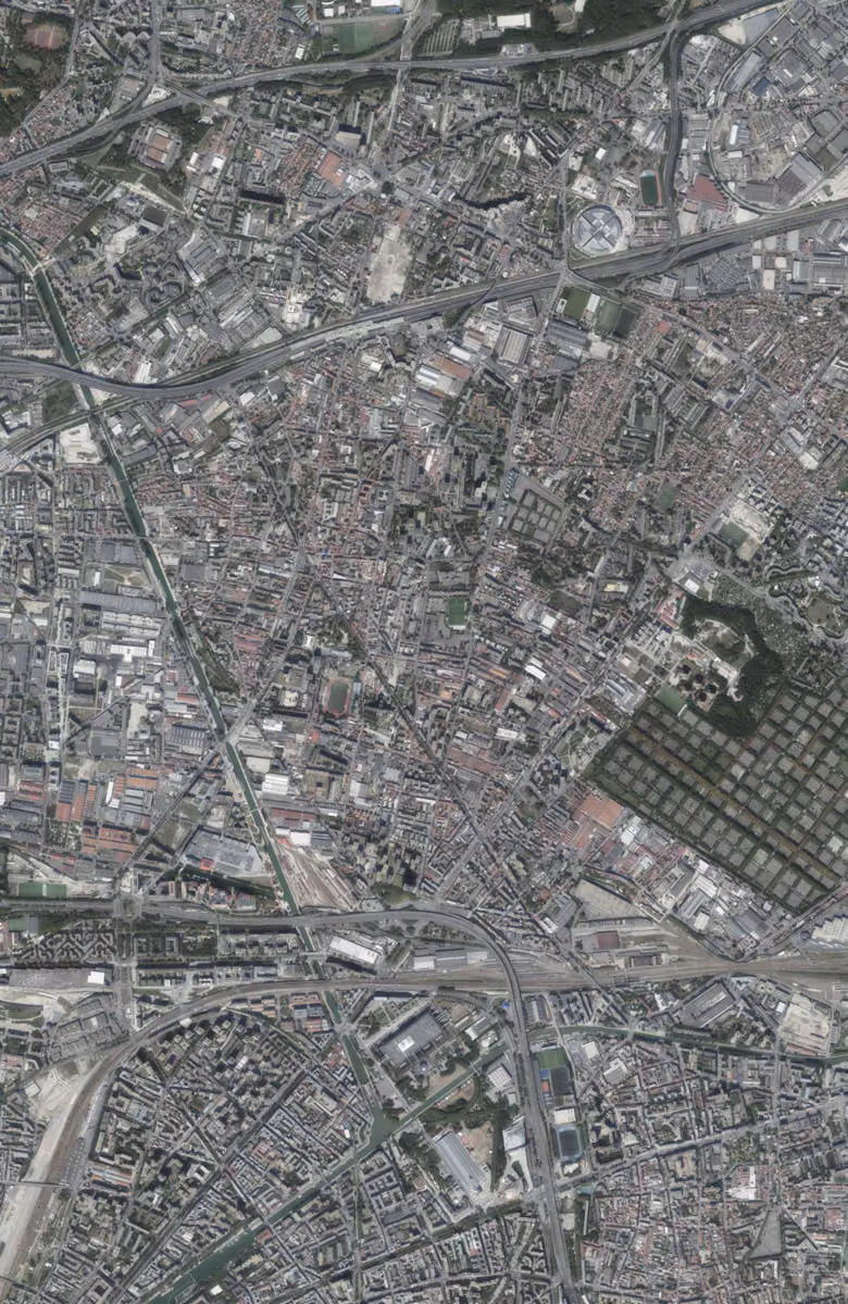 Aubervilliers aujourd'hui, le territoire vu du ciel