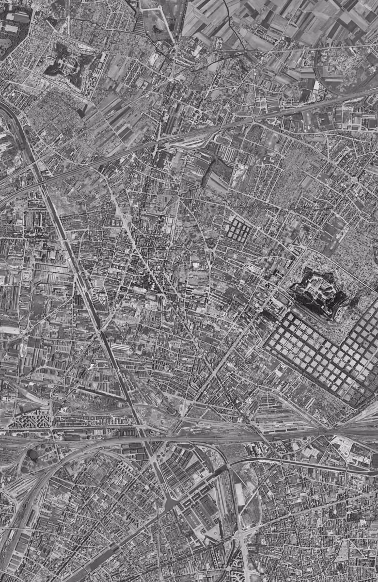 Aubervilliers en 1949, le territoire vu du ciel, au même cadrage