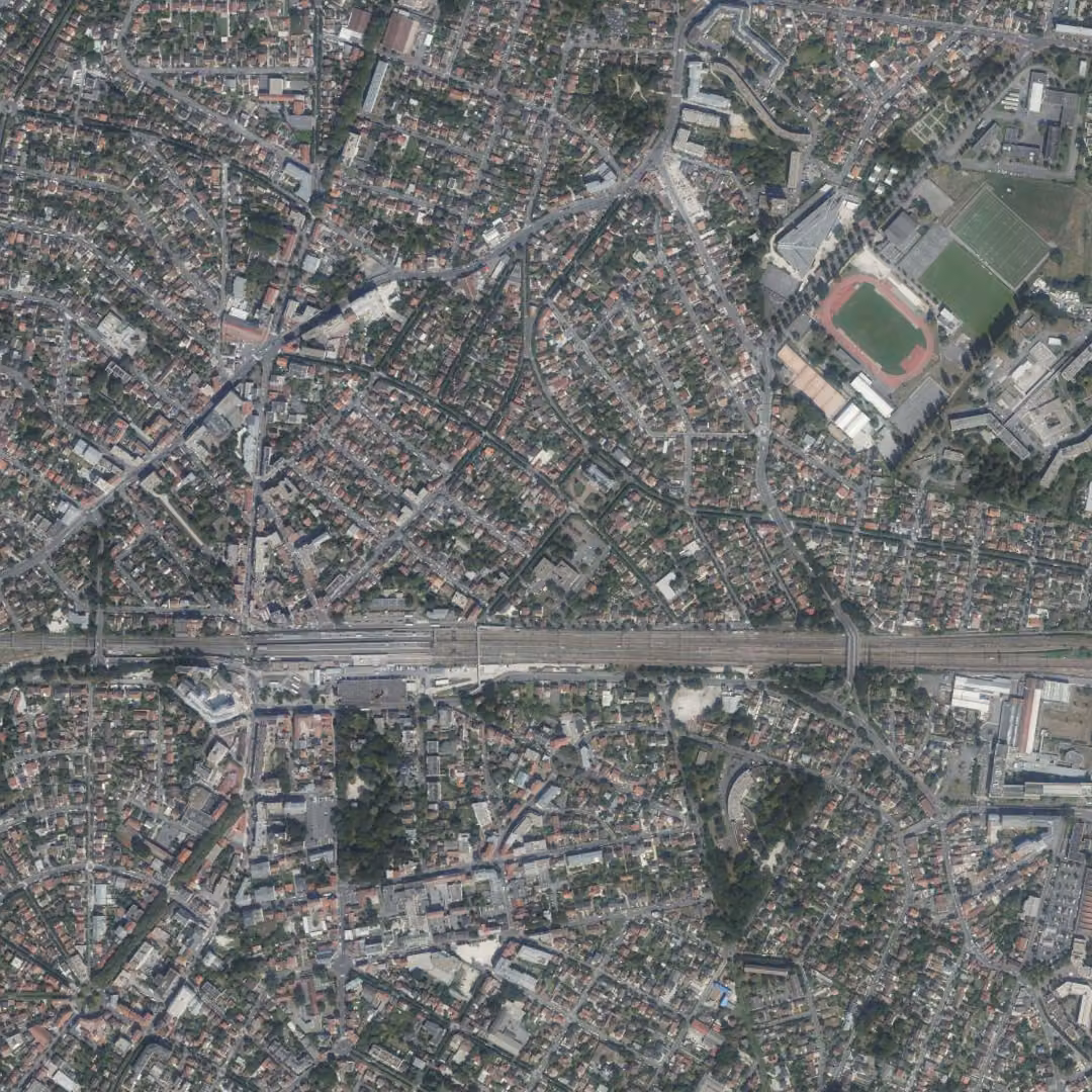 Aulnay-sous-Bois aujourd'hui, le centre vu du ciel