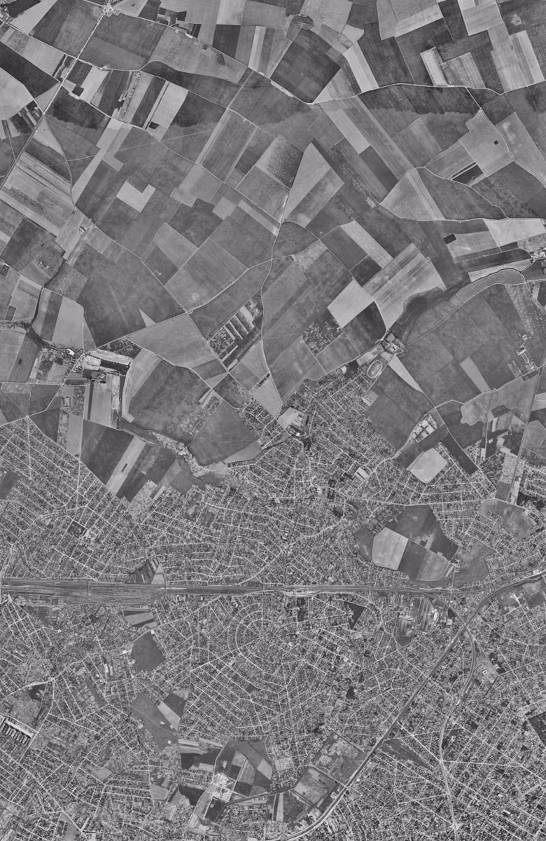 Aulnay-sous-Bois en 1949, le territoire vu du ciel, au même cadrage