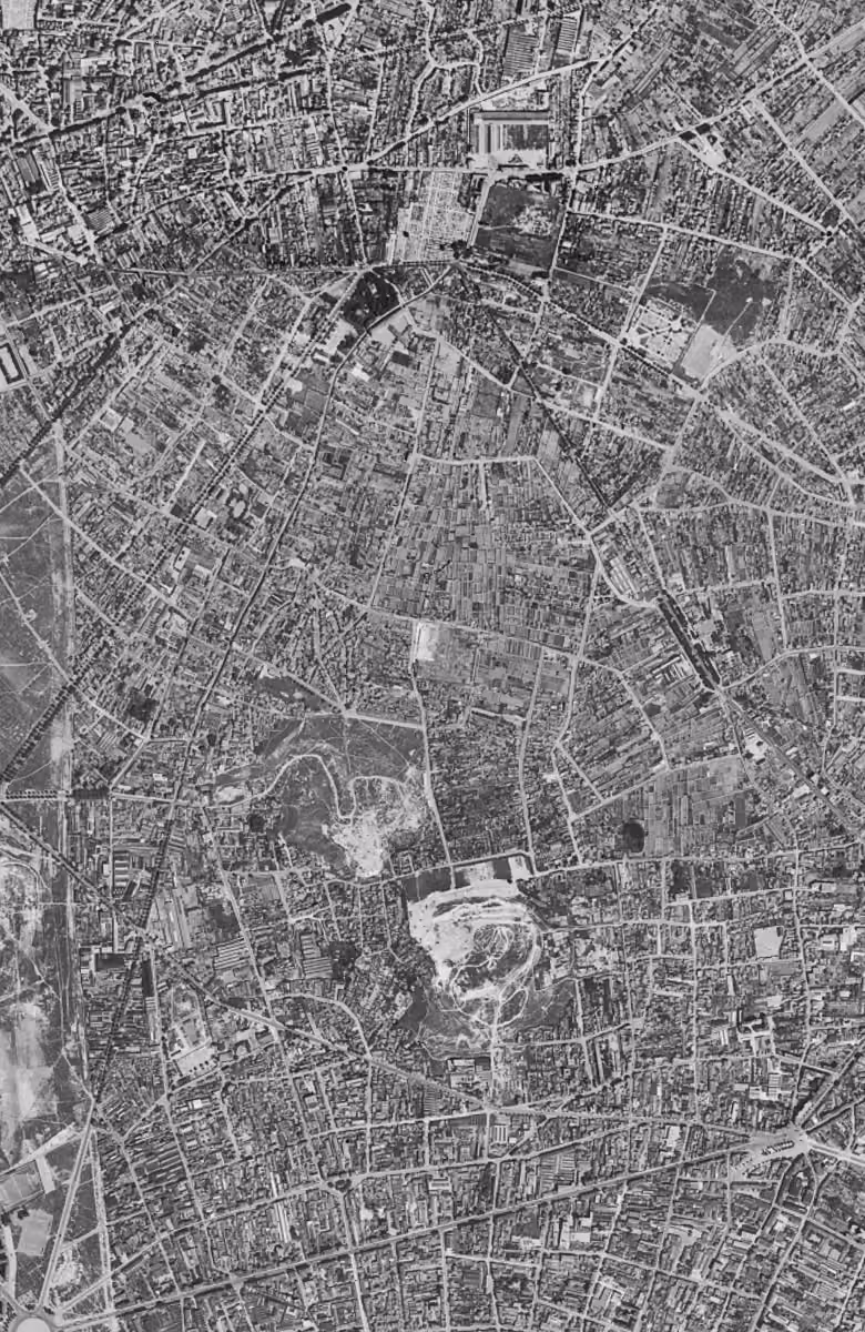 Bagnolet en 1949, le territoire vu du ciel, au même cadrage