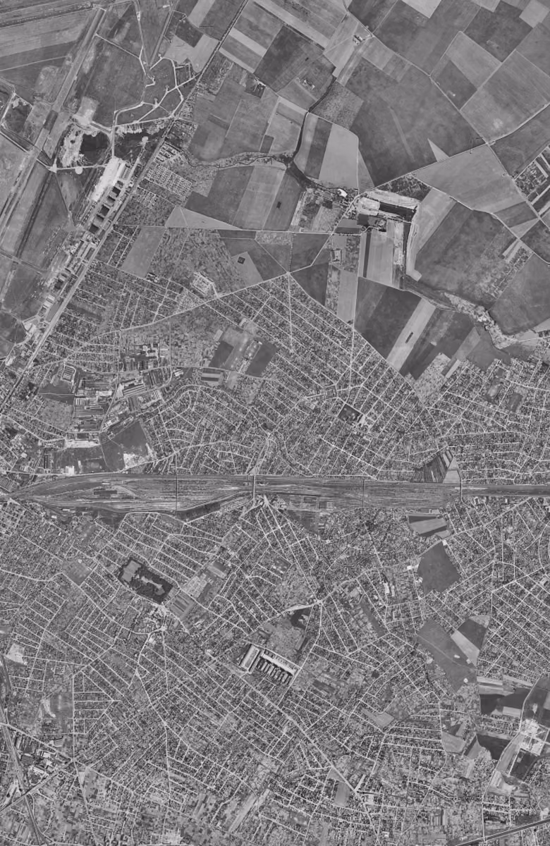 Le Blanc-Mesnil en 1949, le territoire vu du ciel, au même cadrage