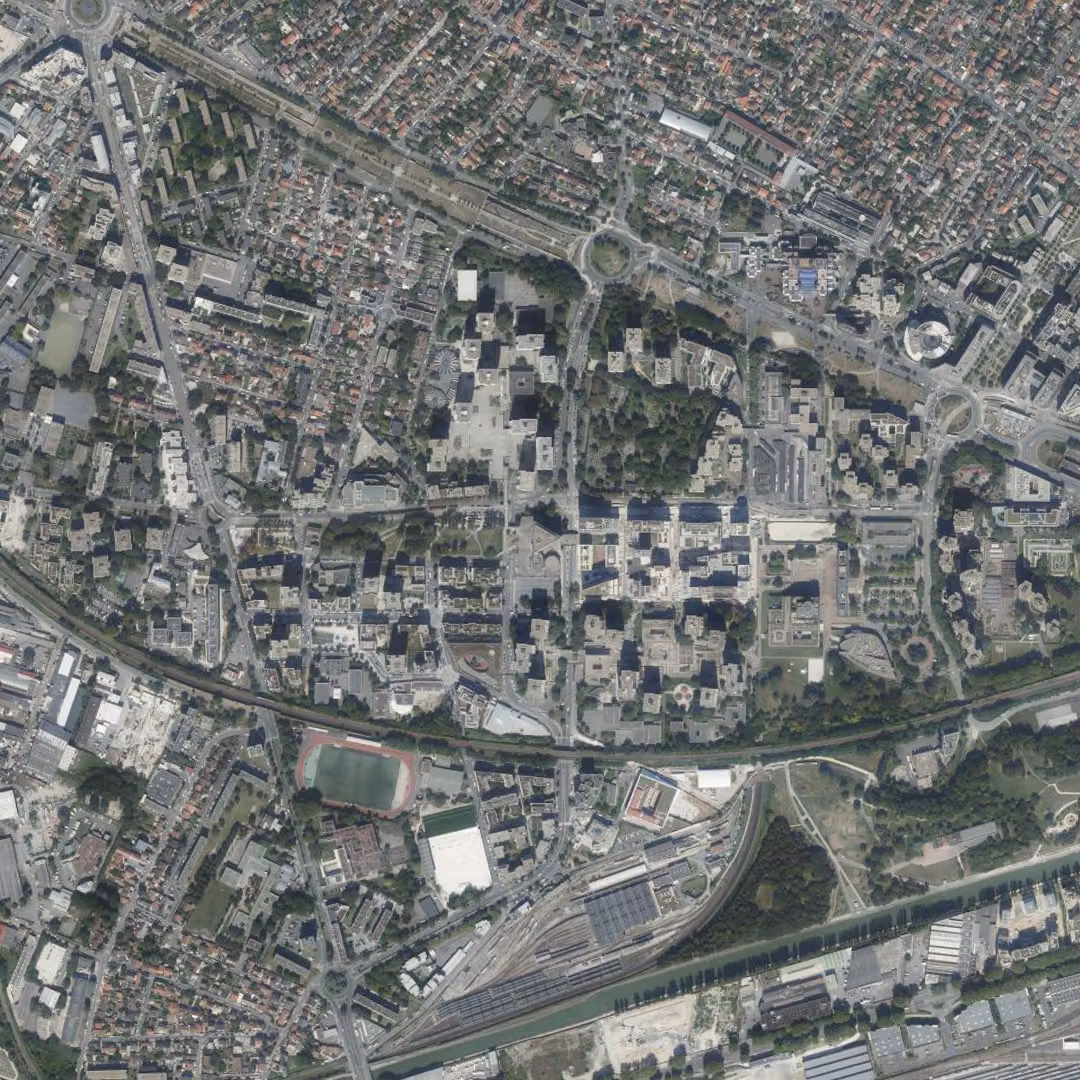 Bobigny aujourd'hui, le centre vu du ciel