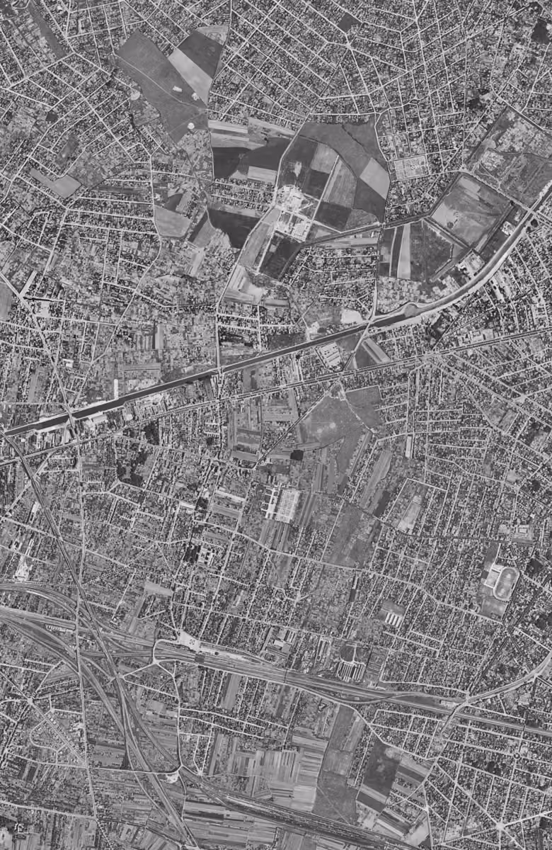 Bondy en 1949, le territoire vu du ciel, au même cadrage