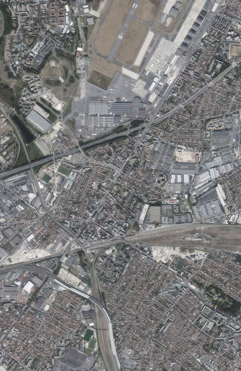 Le Bourget aujourd'hui, le territoire vu du ciel
