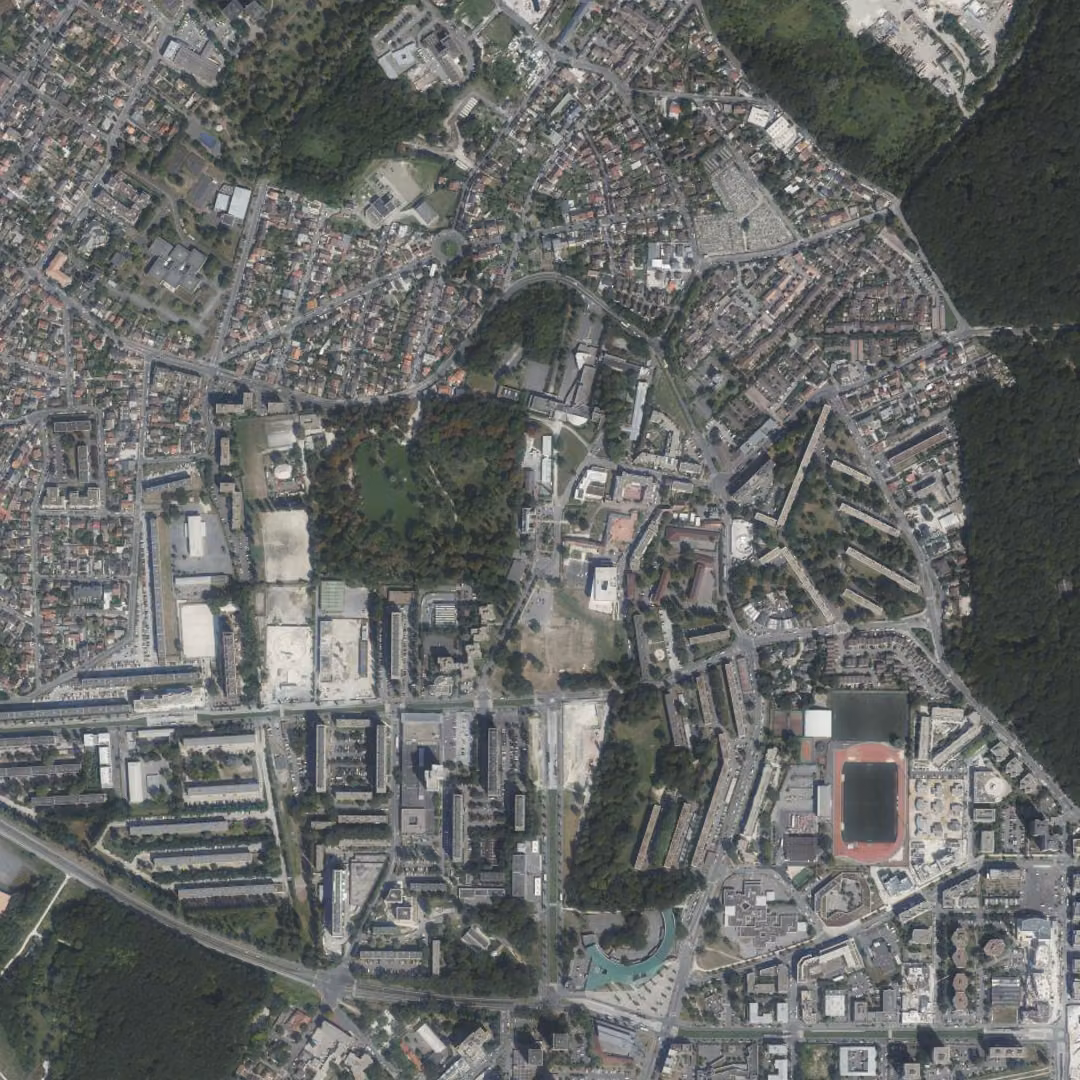 Clichy-sous-Bois aujourd'hui, le centre vu du ciel
