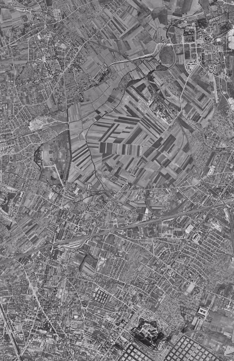 La Courneuve en 1949, le territoire vu du ciel, au même cadrage