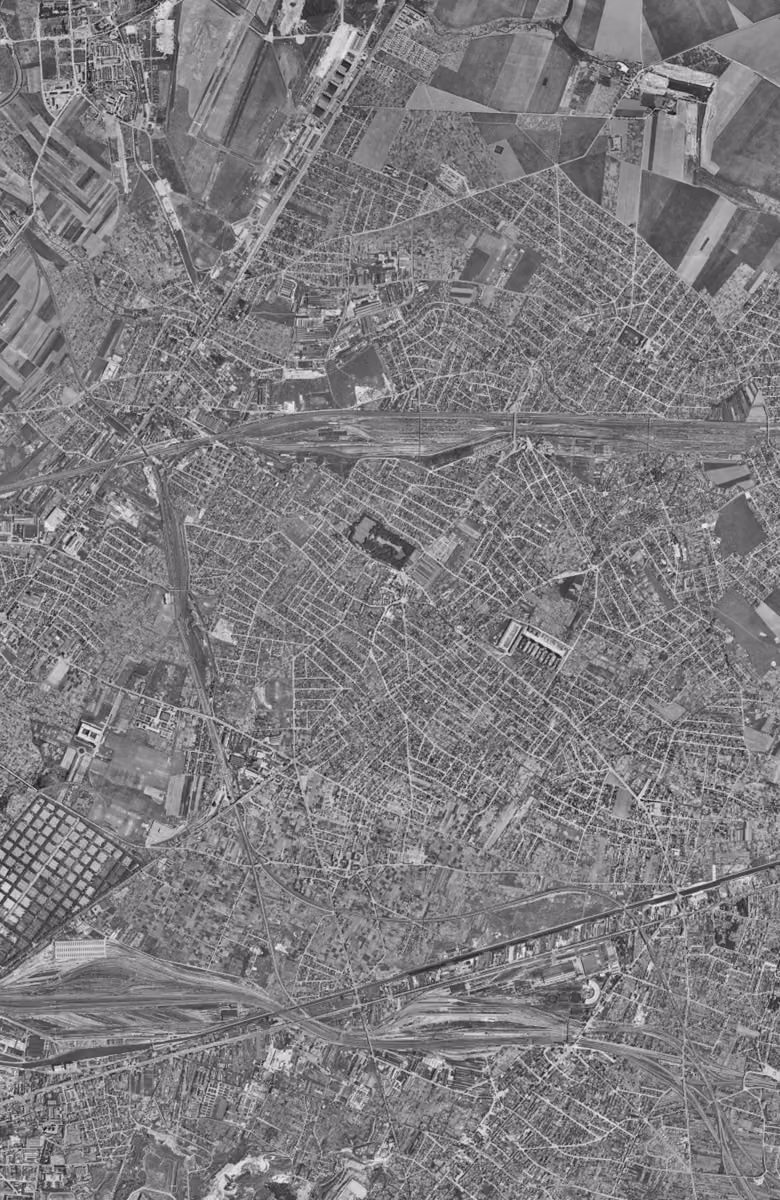 Drancy en 1949, le territoire vu du ciel, au même cadrage
