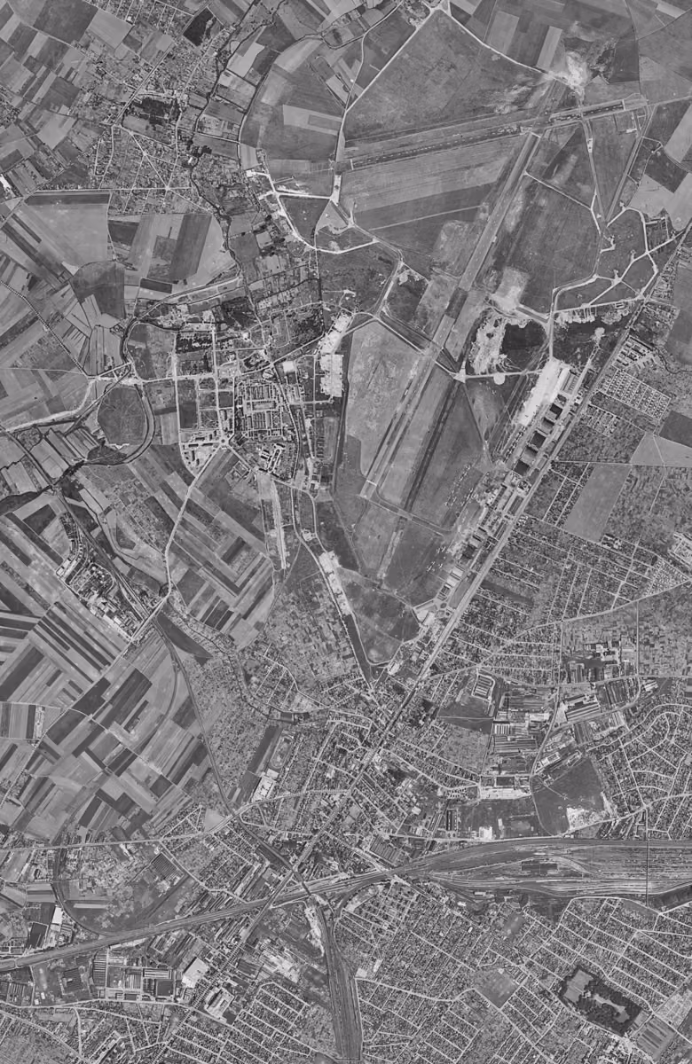 Dugny en 1949, le territoire vu du ciel, au même cadrage