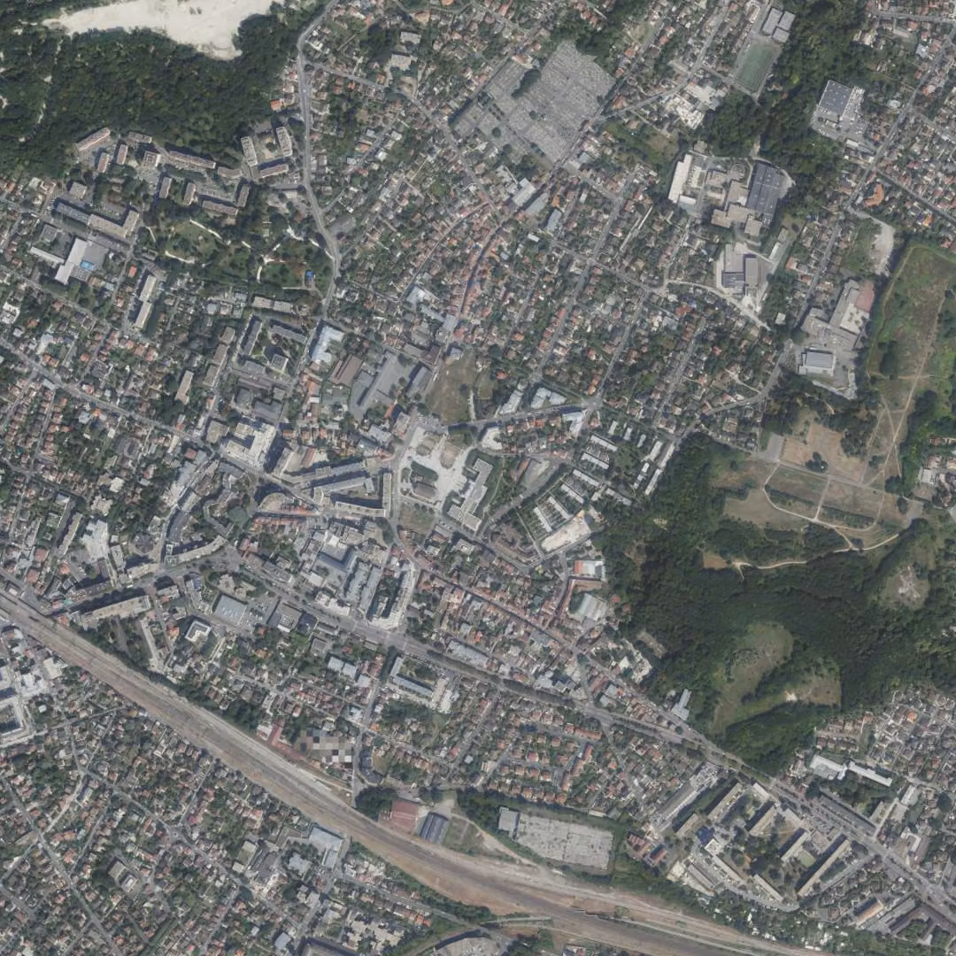 Gagny aujourd'hui, le centre vu du ciel
