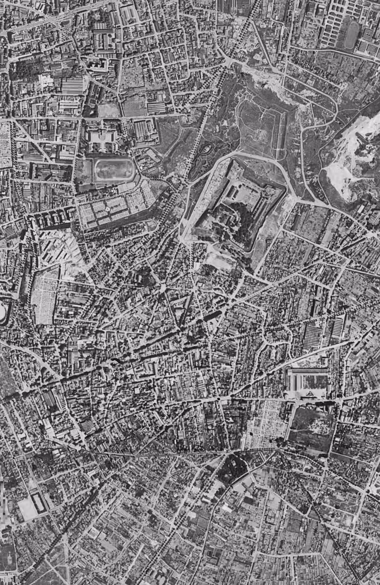 Les Lilas en 1949, le territoire vu du ciel, au même cadrage