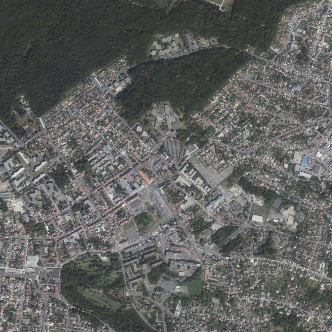 Montfermeil aujourd'hui, le centre vu du ciel