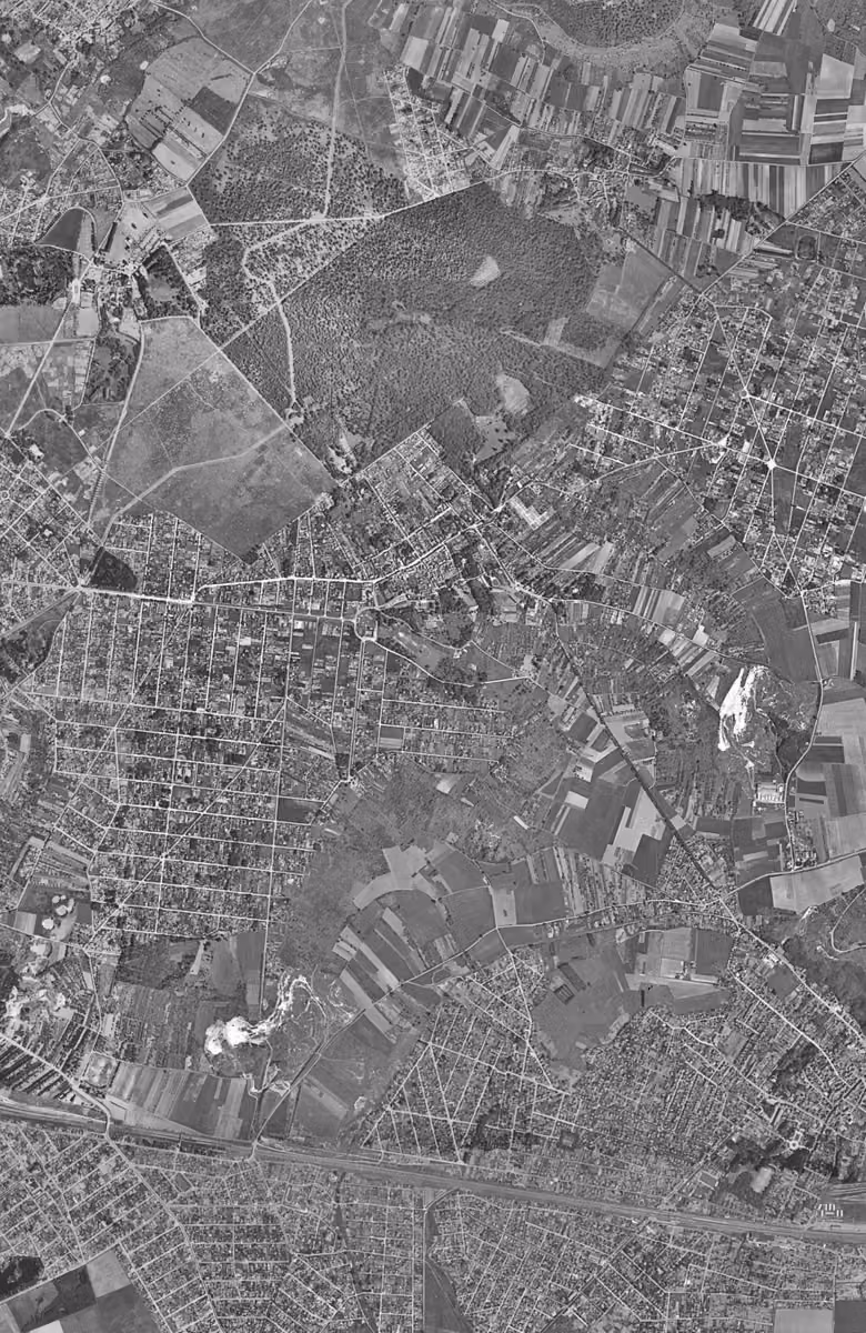 Montfermeil en 1949, le territoire vu du ciel, au même cadrage