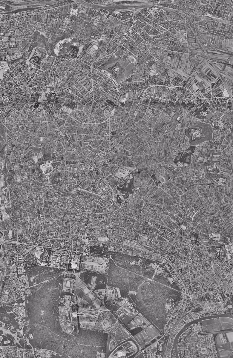 Montreuil en 1949, le territoire vu du ciel, au même cadrage