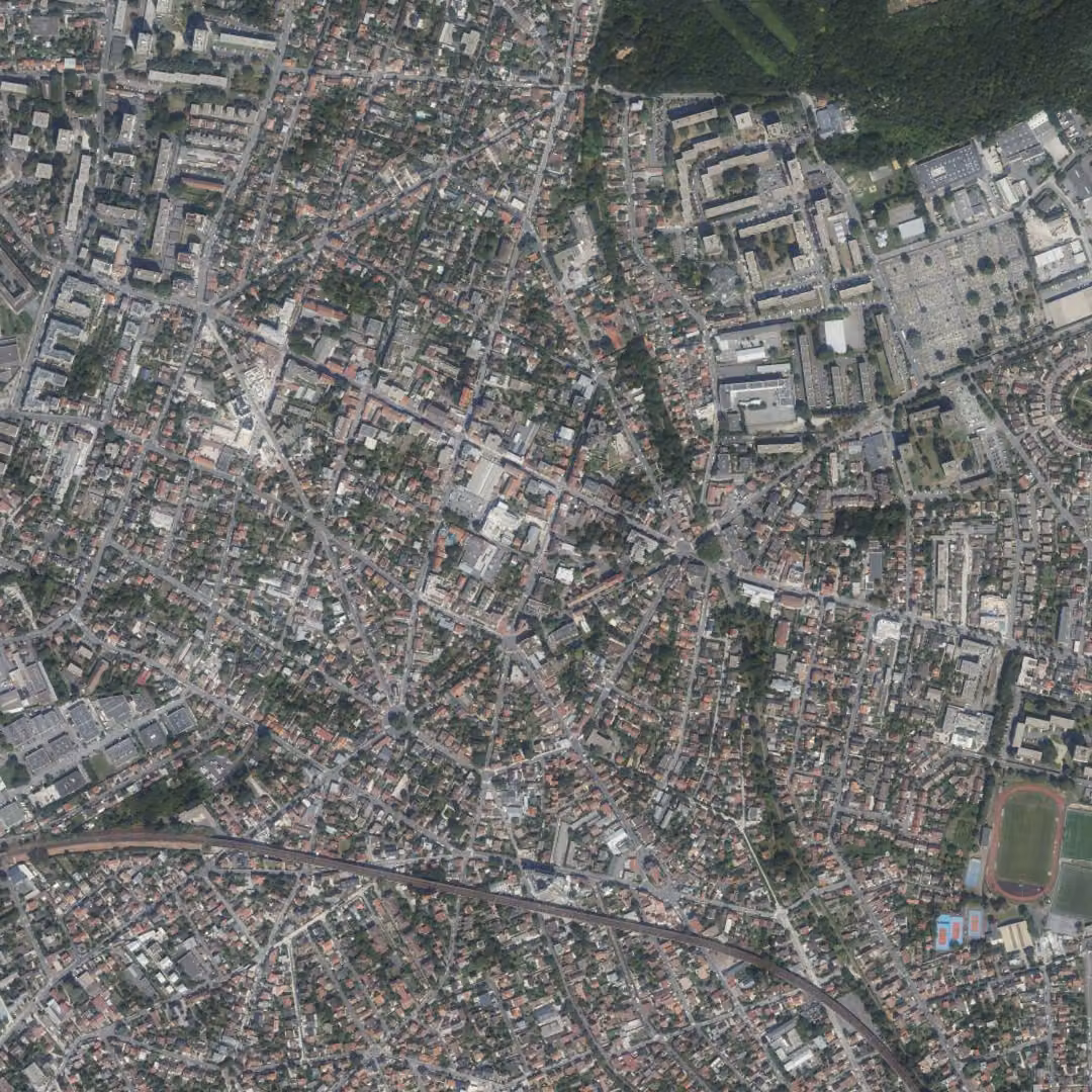 Neuilly-Plaisance aujourd'hui, le centre vu du ciel