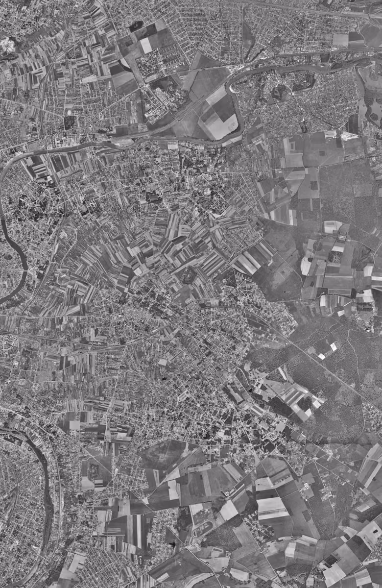 Noisy-le-Grand en 1949, le territoire vu du ciel, au même cadrage