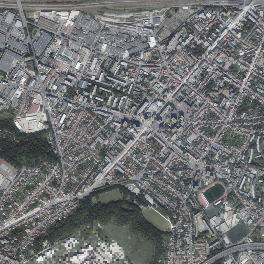 Noisy-le-Sec aujourd'hui, le centre vu du ciel