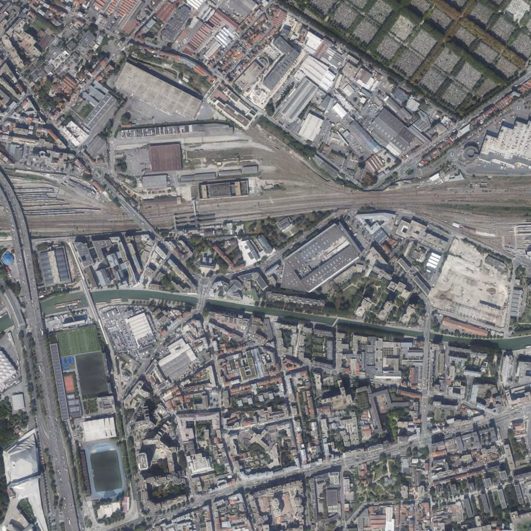 Pantin aujourd'hui, le centre vu du ciel