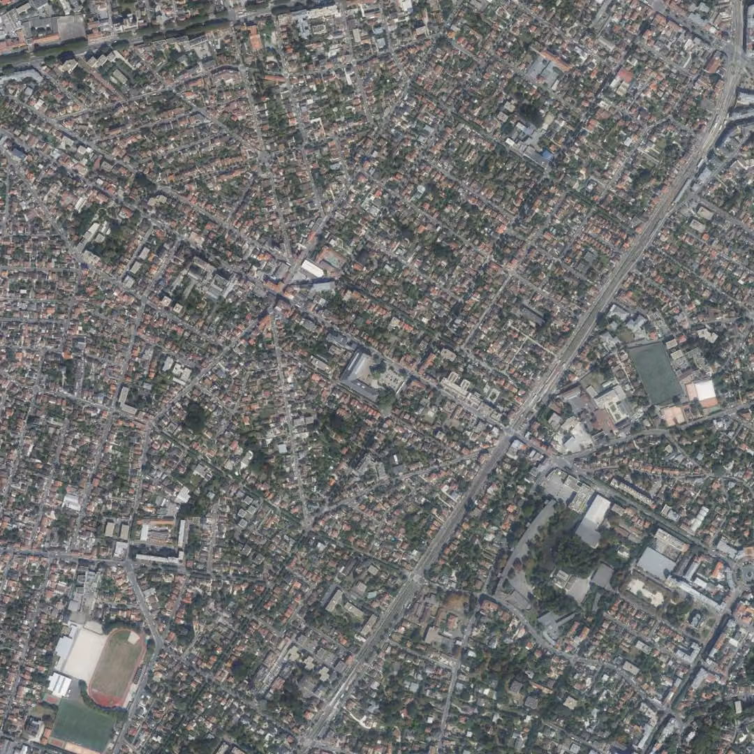 Les Pavillons-sous-Bois aujourd'hui, le centre vu du ciel