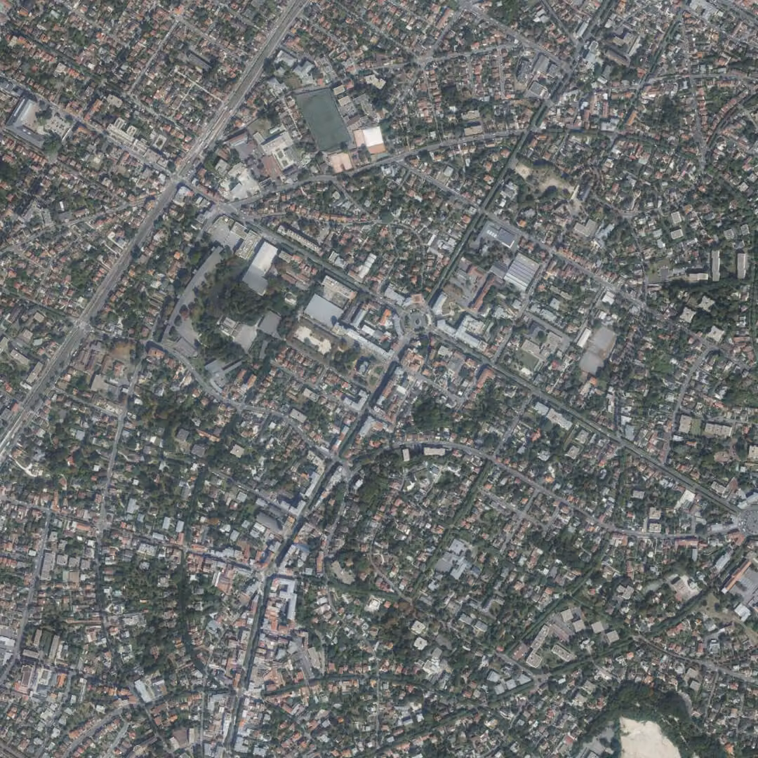 Le Raincy aujourd'hui, le centre vu du ciel