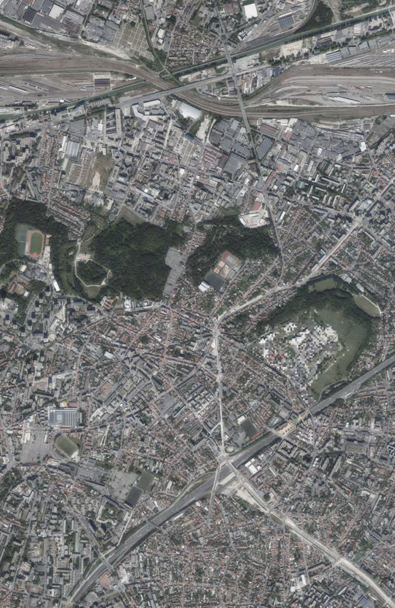Romainville aujourd'hui, le territoire vu du ciel