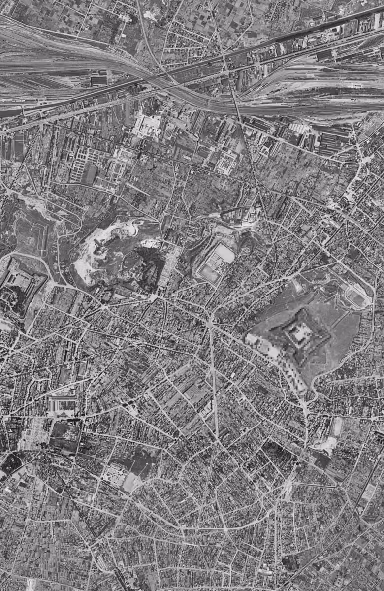 Romainville en 1949, le territoire vu du ciel, au même cadrage