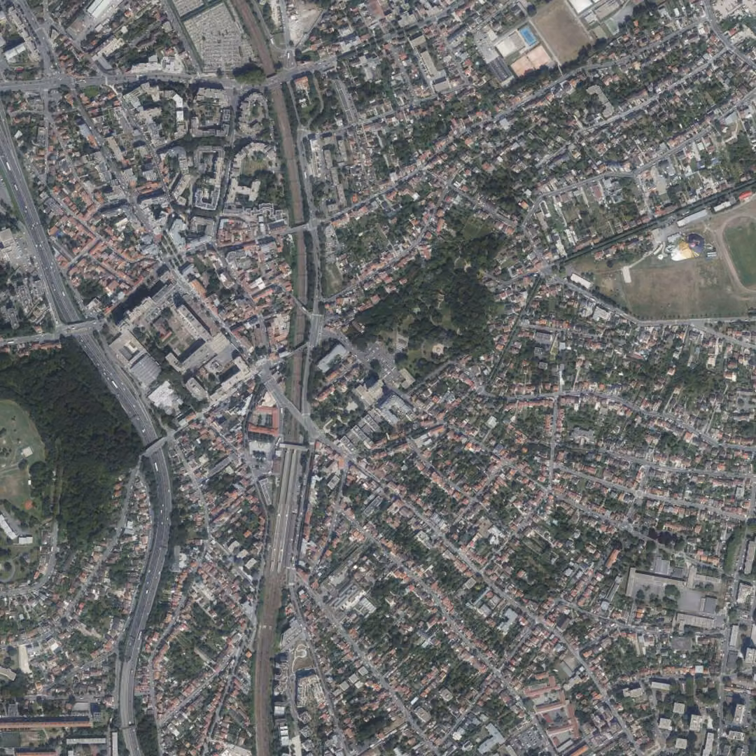 Rosny-sous-Bois aujourd'hui, le centre vu du ciel