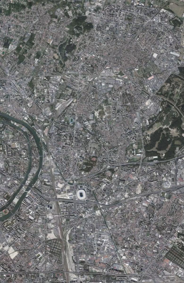 Saint-Denis aujourd'hui, le territoire vu du ciel