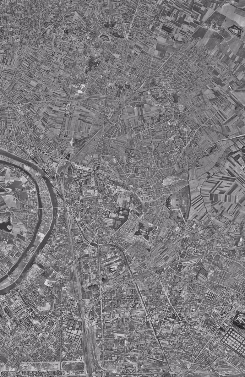 Saint-Denis en 1949, le territoire vu du ciel, au même cadrage