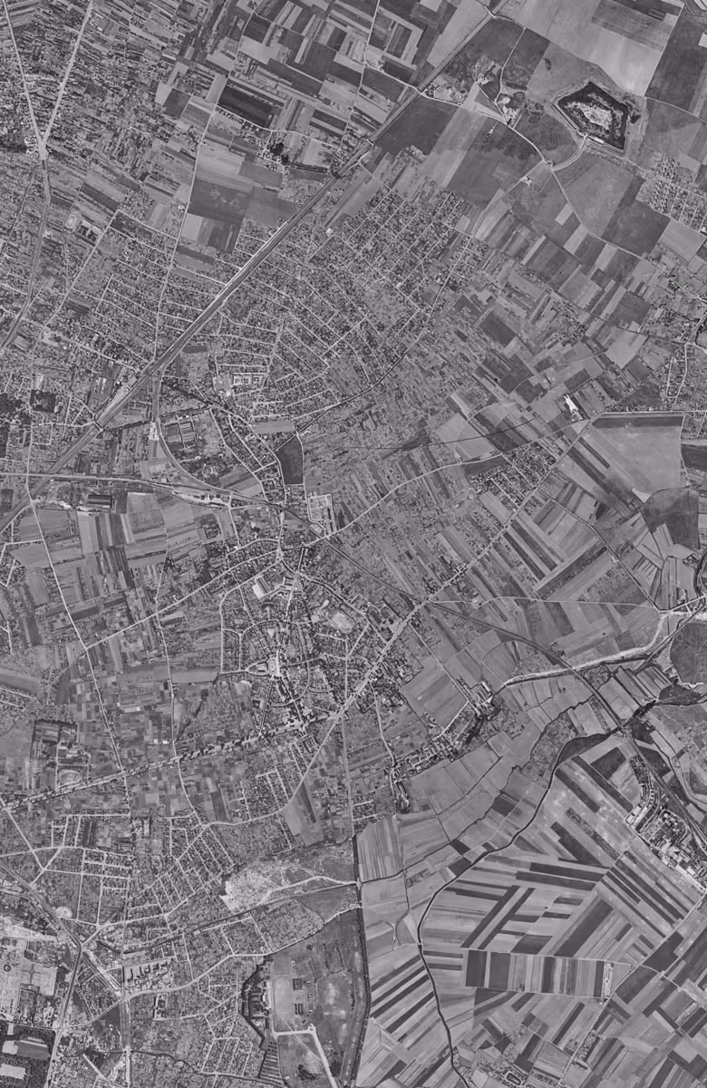 Stains en 1949, le territoire vu du ciel, au même cadrage