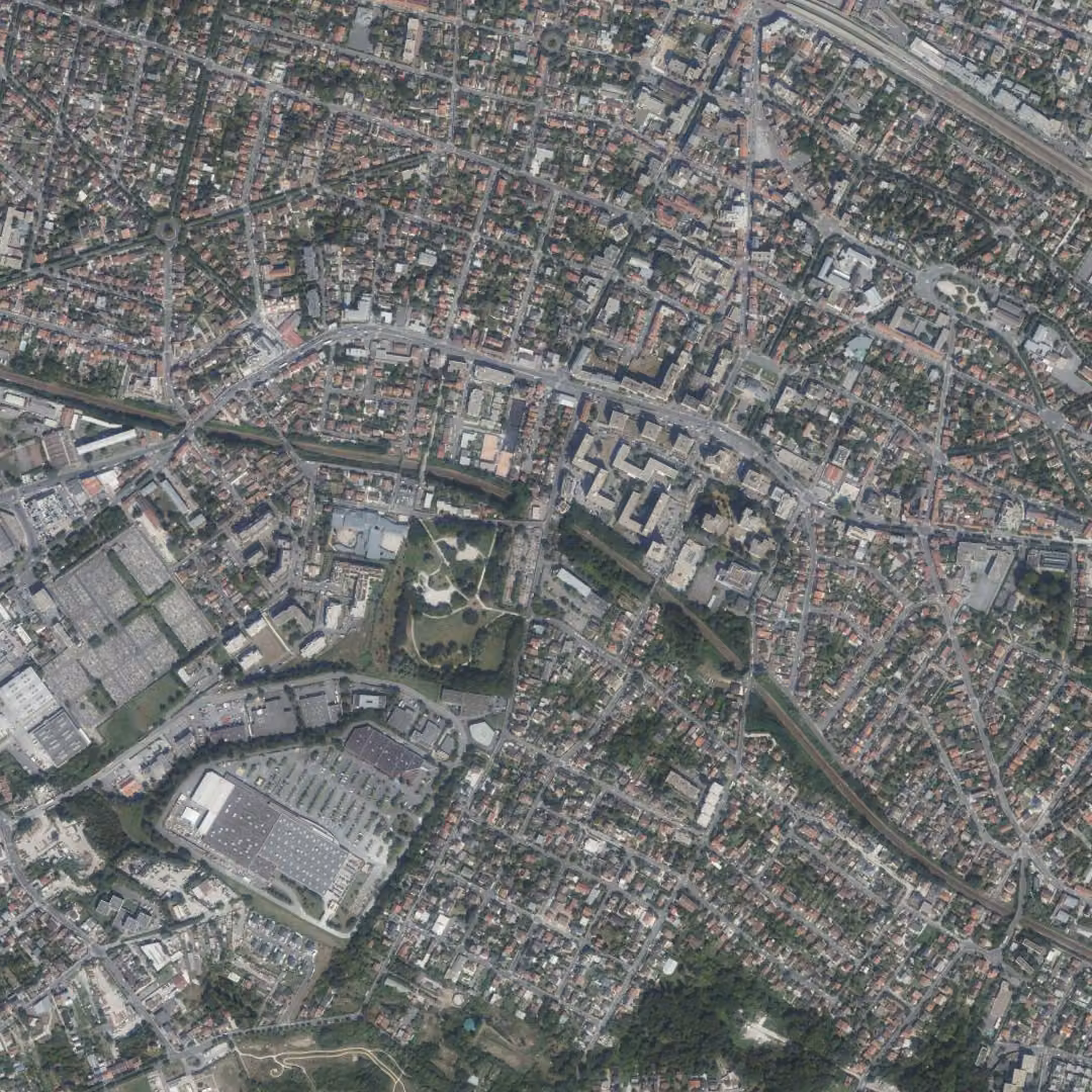 Villemomble aujourd'hui, le centre vu du ciel