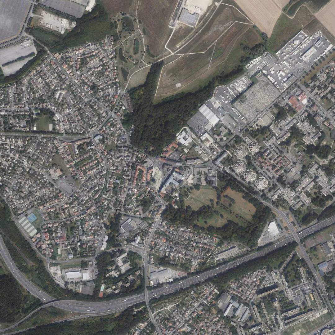 Villepinte aujourd'hui, le centre vu du ciel