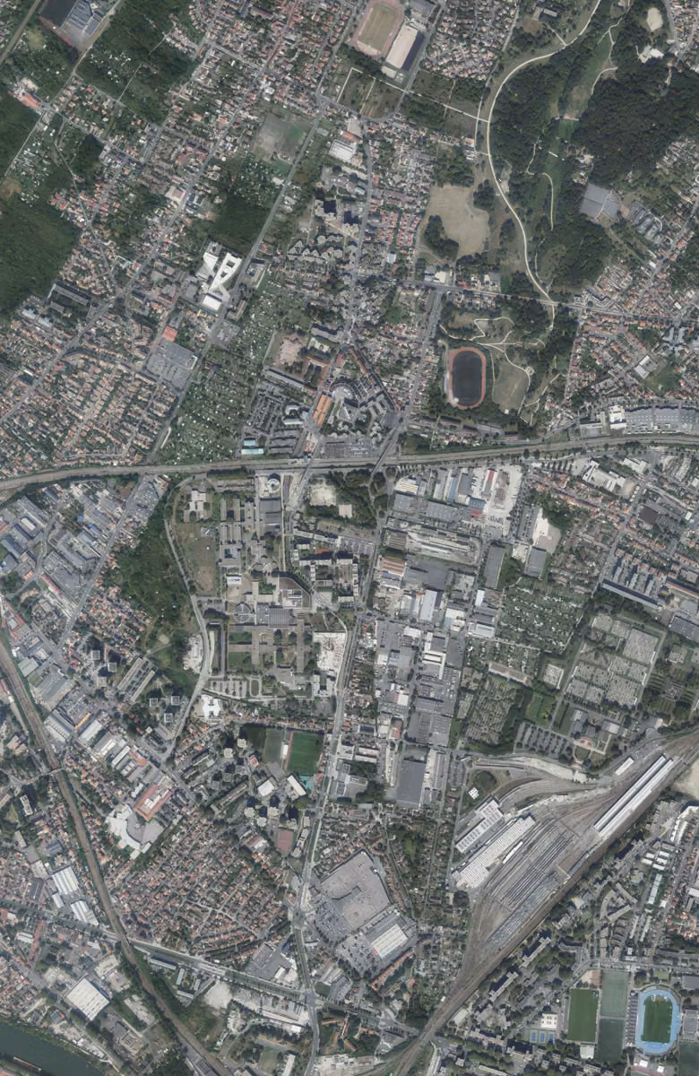 Villetaneuse aujourd'hui, le territoire vu du ciel